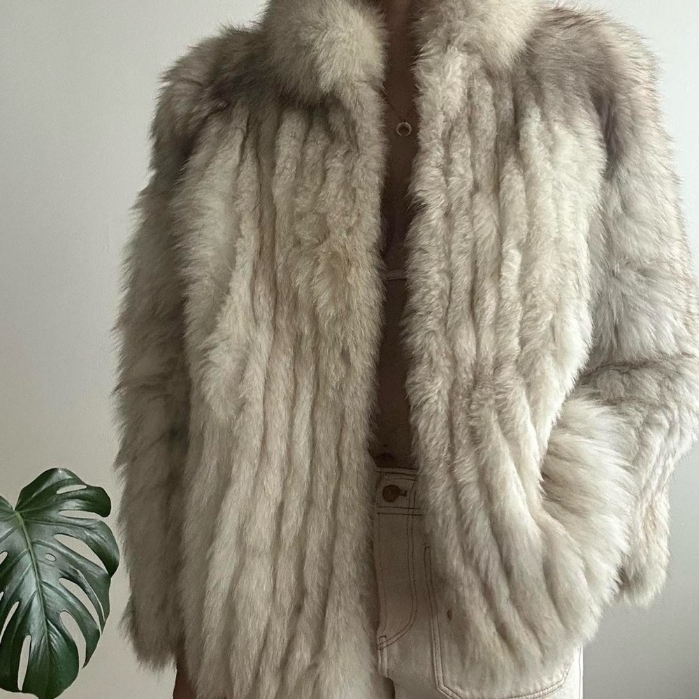 Vintage 60s OPERA Blue Fox Fur Coat